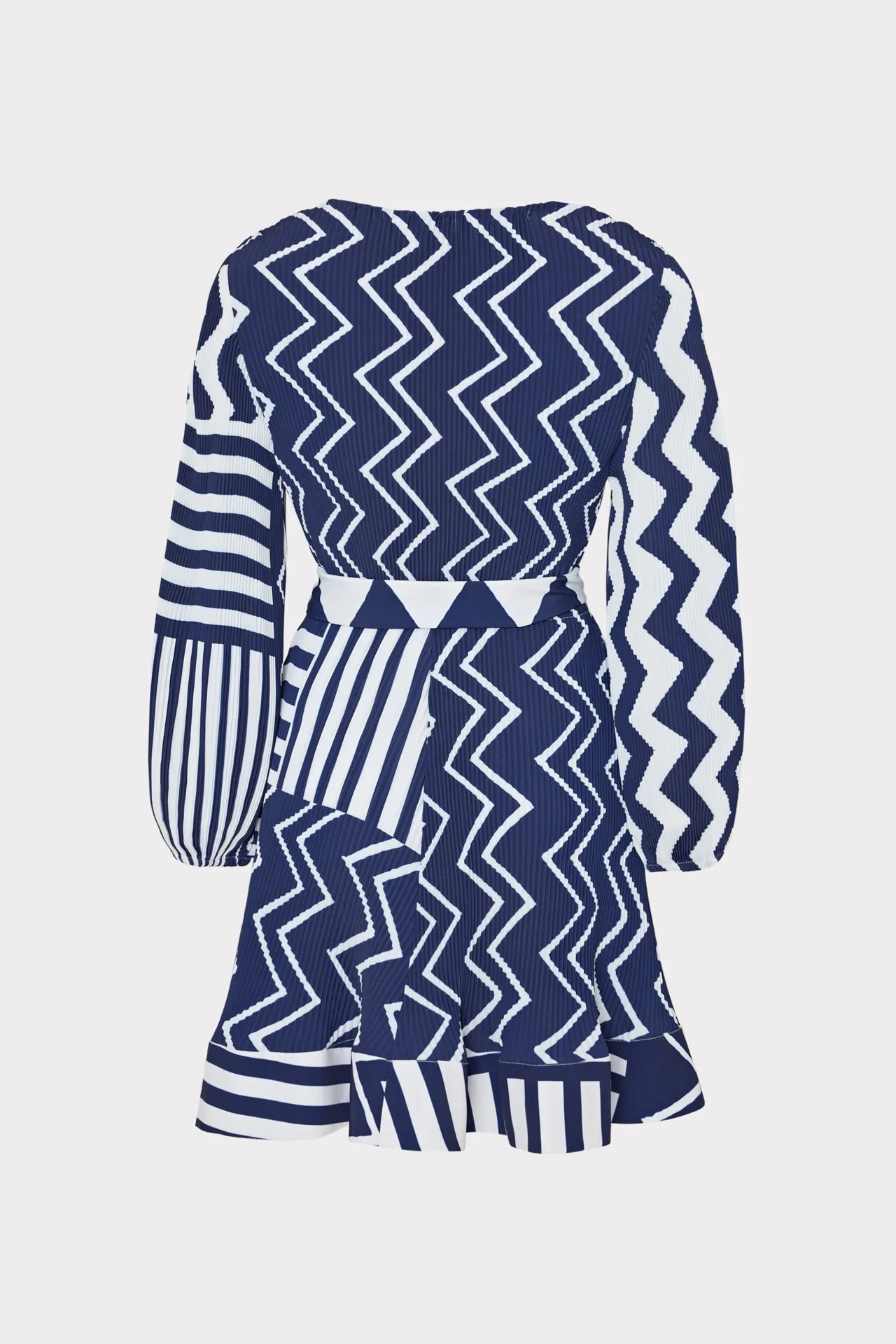 Liv Patchwork Chevron Pleated Dress sold by Milly product image thumbnail 5
