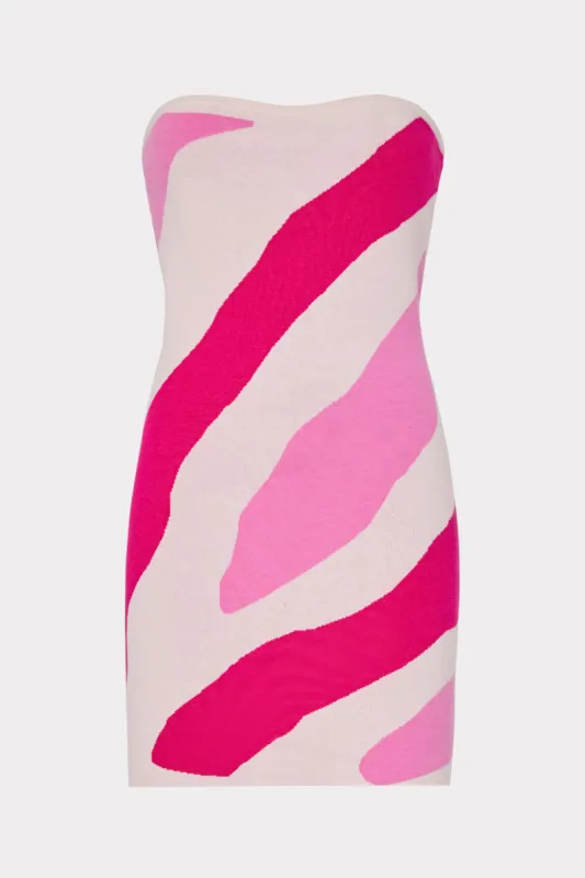 Strapless Zebra Jacquard Mini Dress sold by Milly