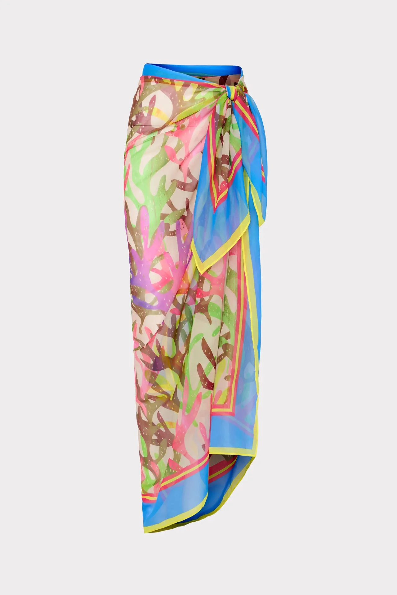 Watercolor Caribbean Coral Chiffon Sarong sold by Milly