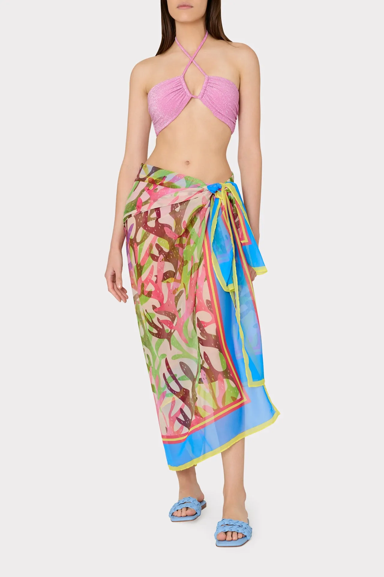 Watercolor Caribbean Coral Chiffon Sarong sold by Milly product image thumbnail 2