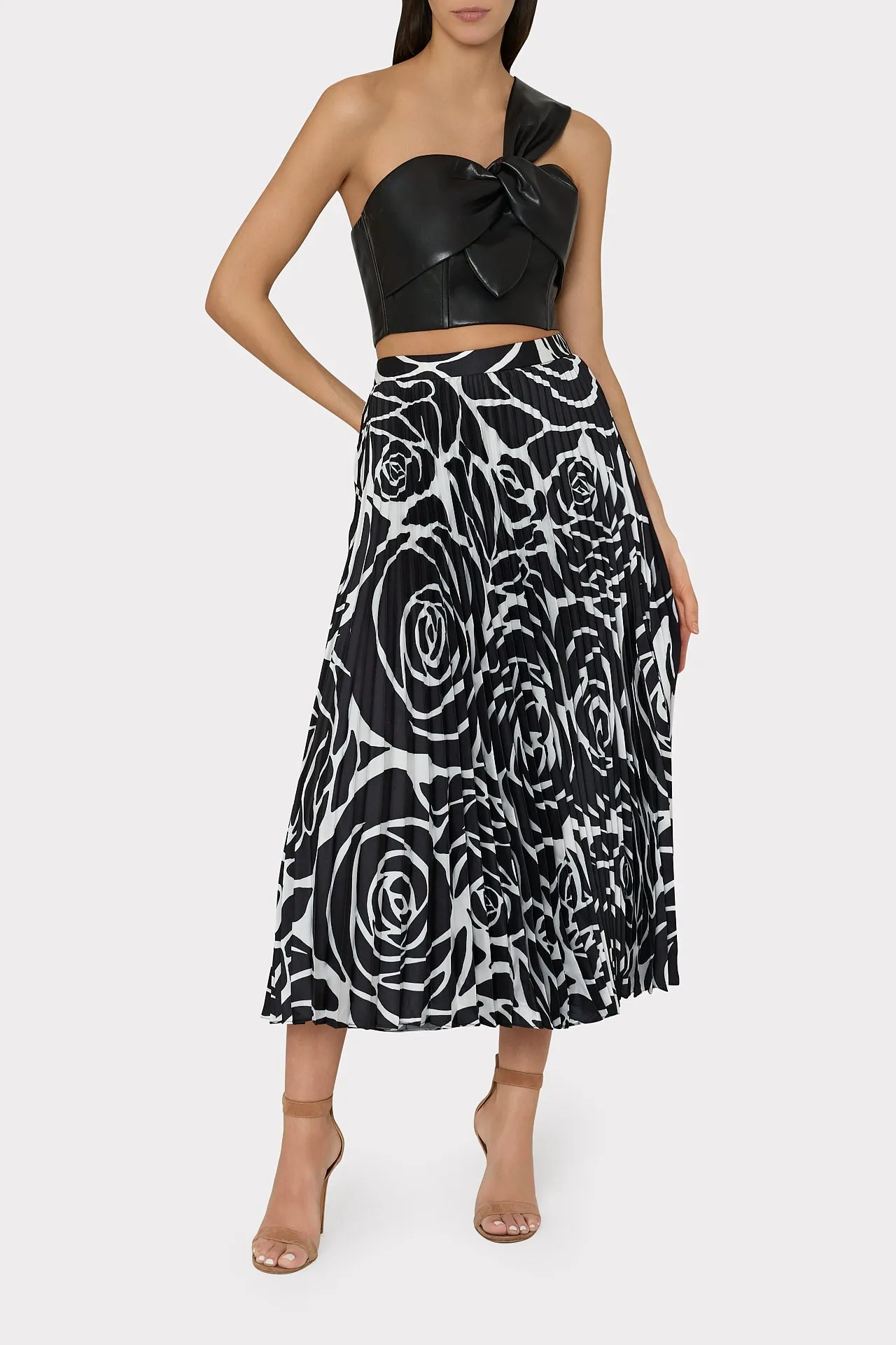 Otha Black Rose Pleated Skirt sold by Milly product image thumbnail 2