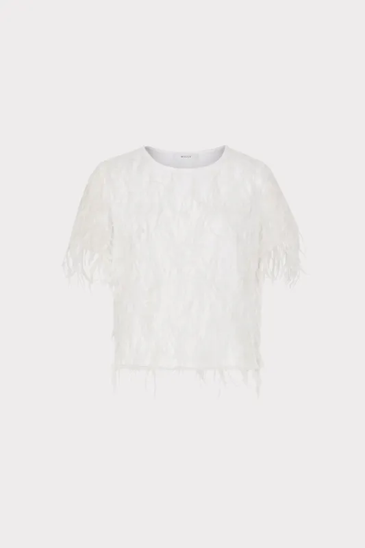 Rava Feather Tee sold by Milly
