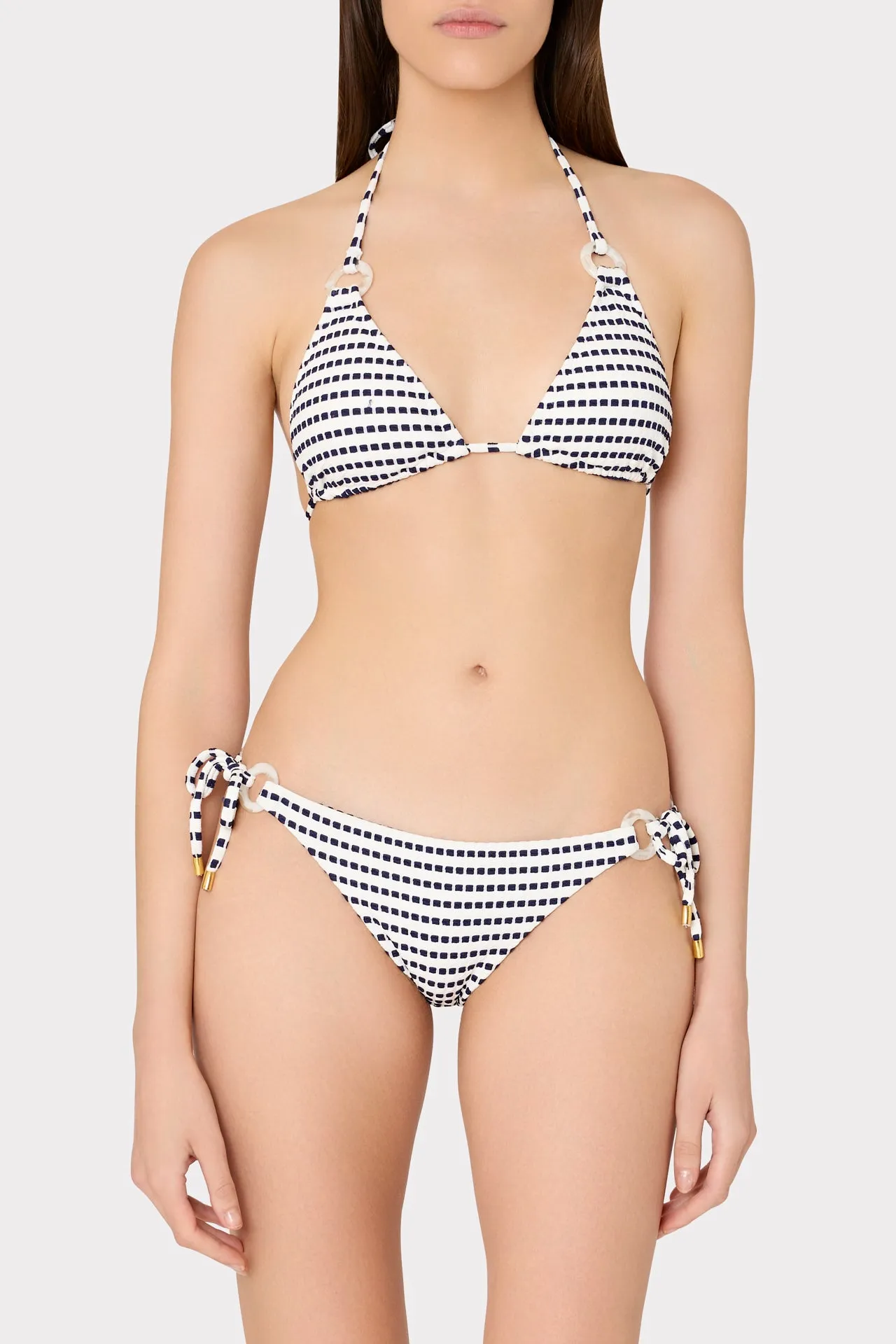 Textured Stripe Ring Triangle Bikini Top sold by Milly product image thumbnail 2