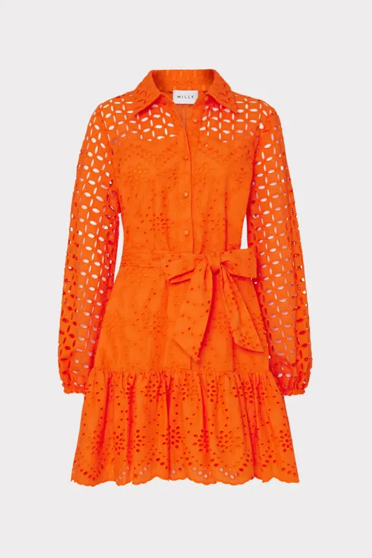 Nic Mixed Eyelet Dress sold by Milly
