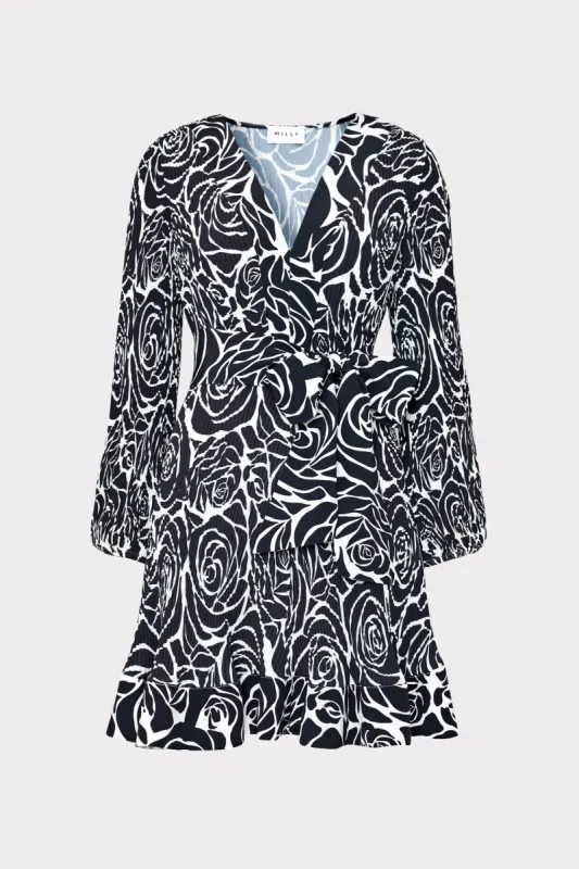 Liv Black Rose Pleated Dress sold by Milly