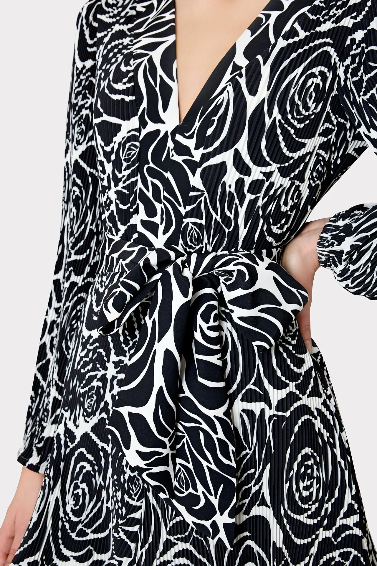 Liv Black Rose Pleated Dress sold by Milly product image thumbnail 3