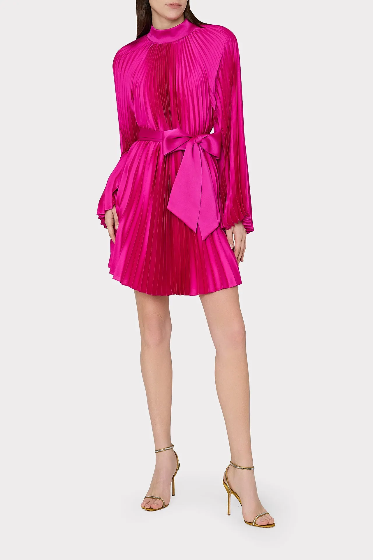 Nandi Mock Neck Pleated Dress sold by Milly product image thumbnail 2