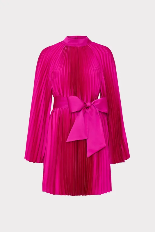 Nandi Mock Neck Pleated Dress sold by Milly