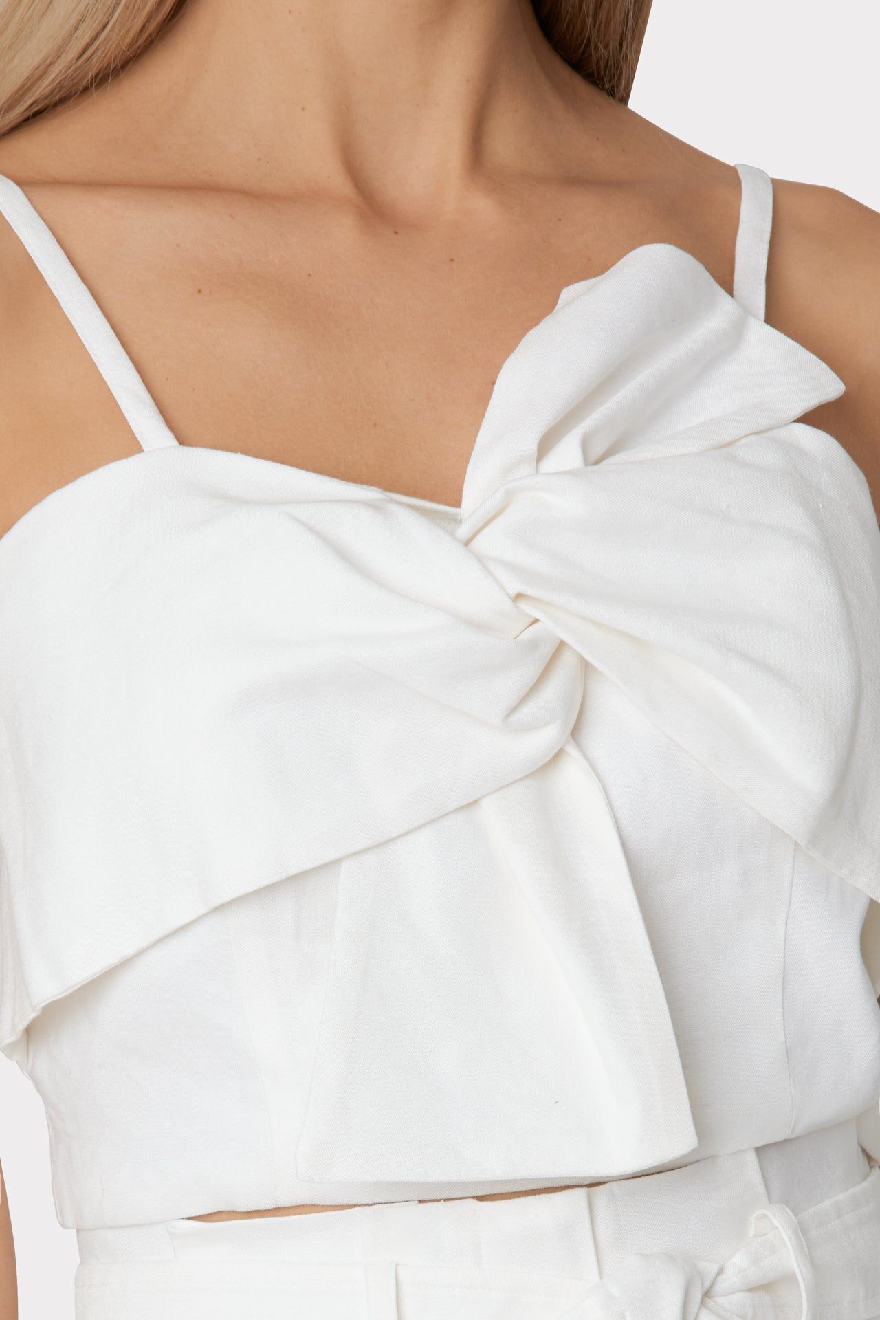 Bree Linen Bow Top sold by Milly product image thumbnail 3