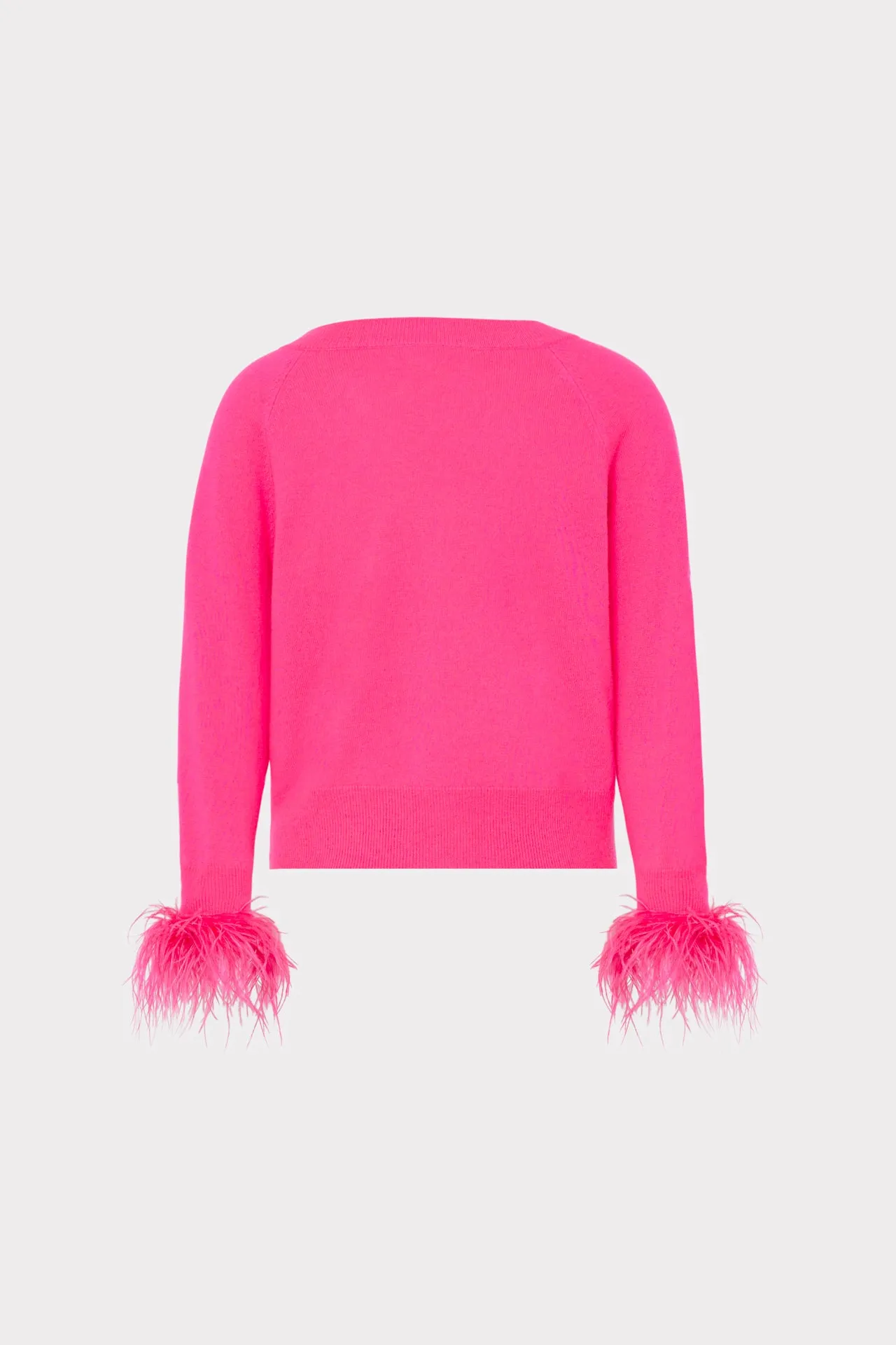 Feather Cuff V-neck Sweater sold by Milly product image thumbnail 4