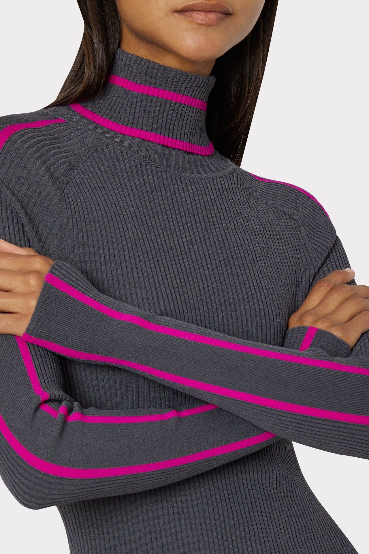 Racer Stripe Turtleneck Dress sold by Milly product image thumbnail 3