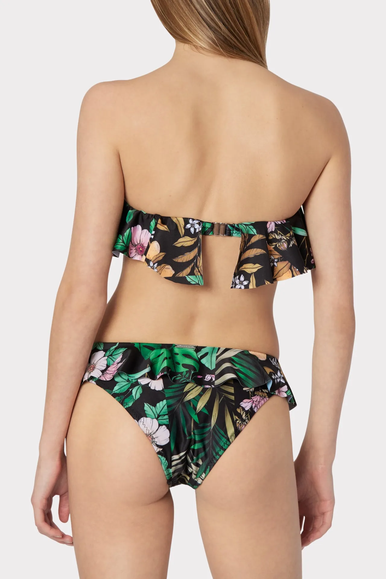 Jungle Tile Michelle Ruffle Bandeau Bikini Top sold by Milly product image thumbnail 3