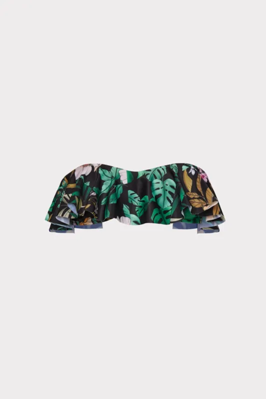 Jungle Tile Michelle Ruffle Bandeau Bikini Top sold by Milly