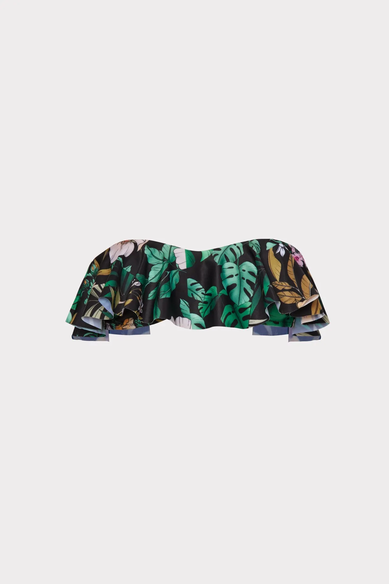 Jungle Tile Michelle Ruffle Bandeau Bikini Top sold by Milly