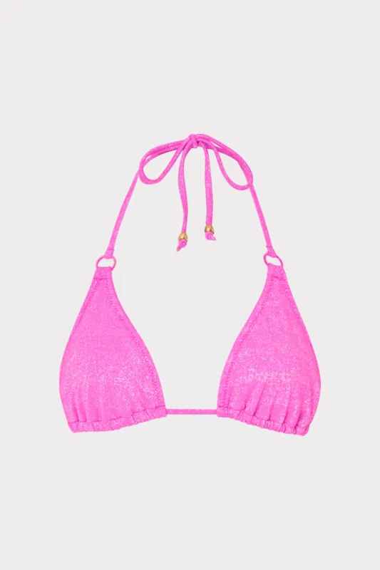 Metallic Ring Triangle Bikini Top sold by Milly