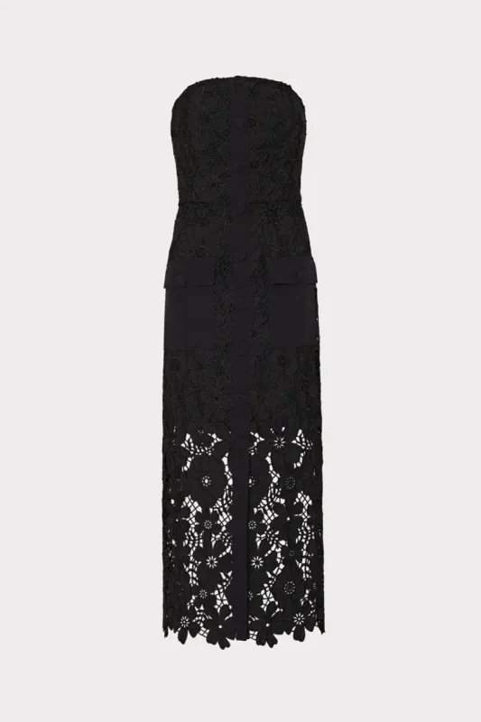 Adrienne Roja Lace Midi Dress sold by Milly