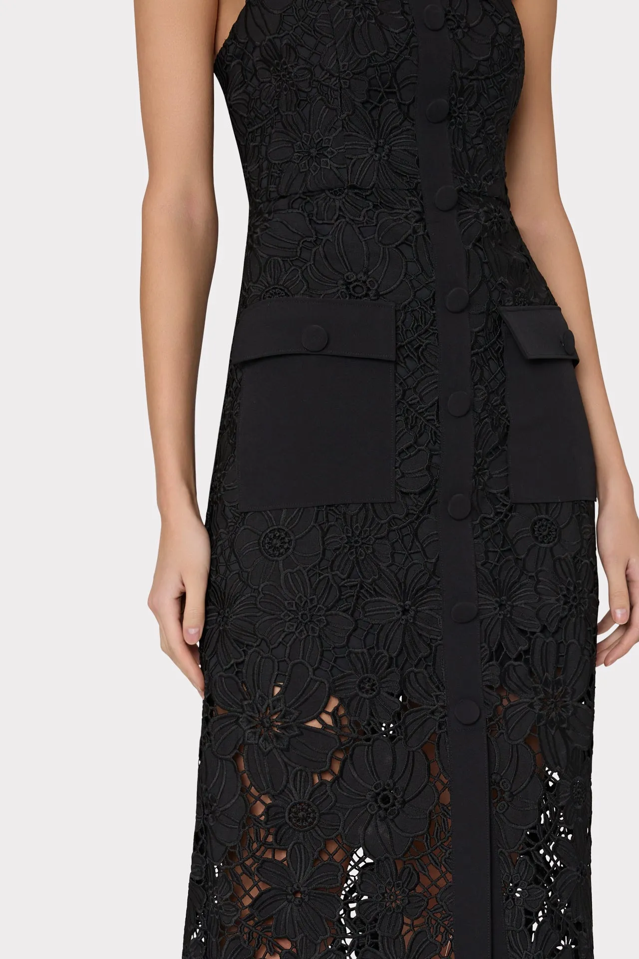 Adrienne Roja Lace Midi Dress sold by Milly product image thumbnail 4