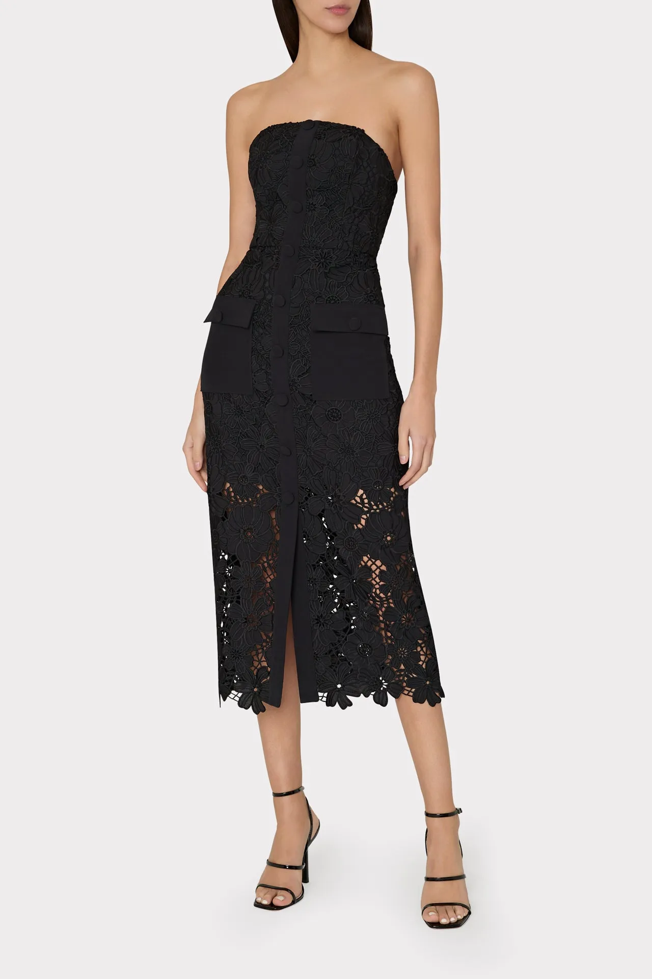 Adrienne Roja Lace Midi Dress sold by Milly product image thumbnail 2