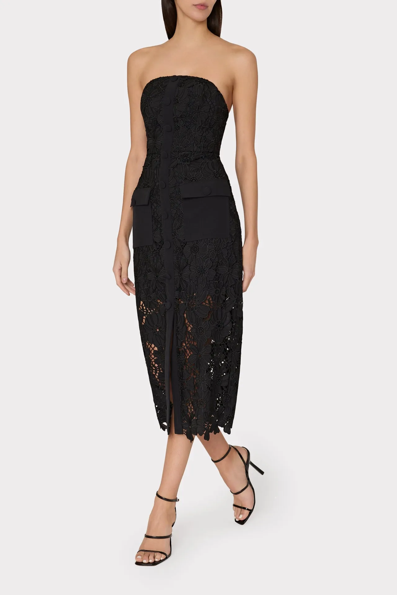 Adrienne Roja Lace Midi Dress sold by Milly product image thumbnail 3