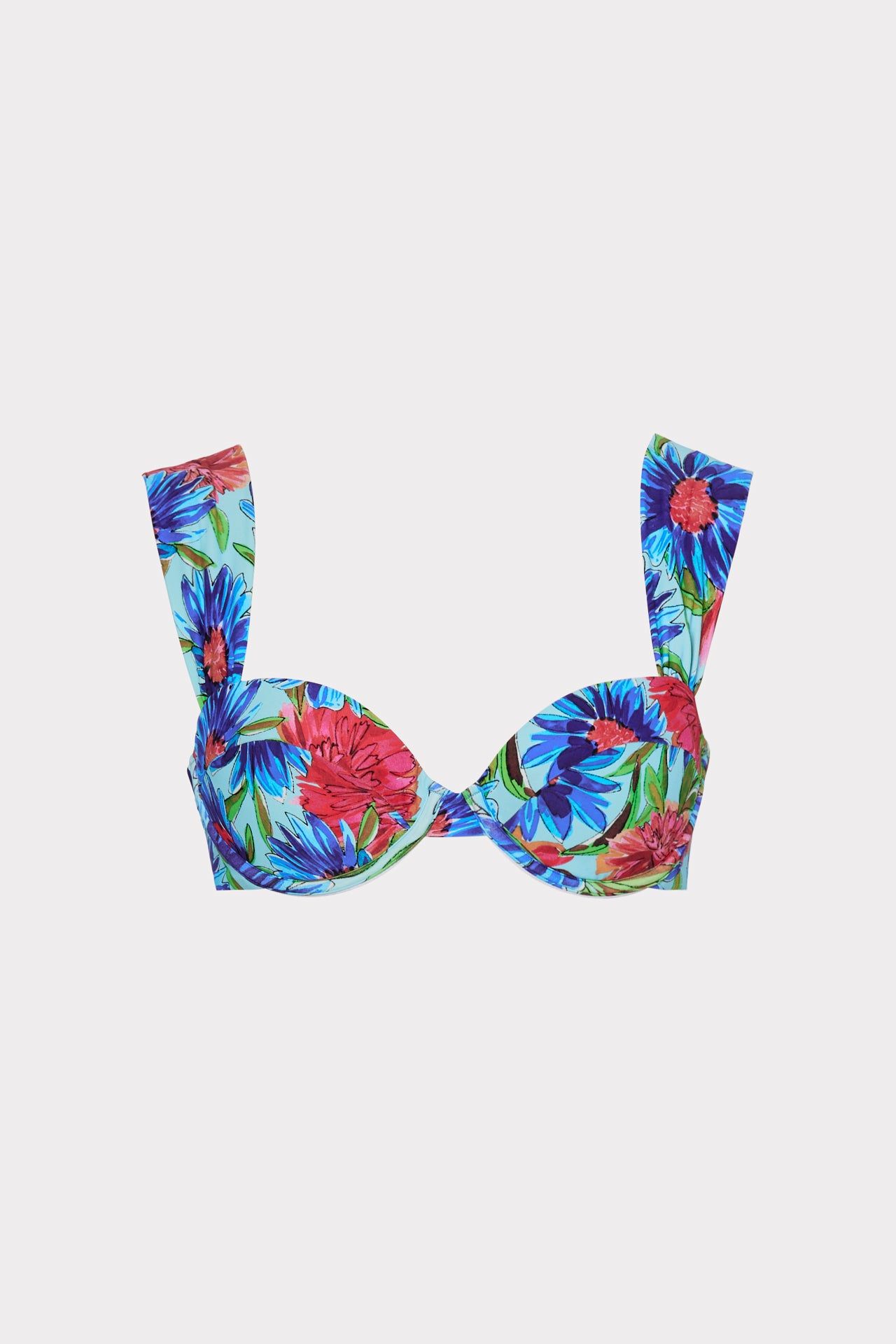 Painted Dahlia Print Underwire Bikini Top sold by Milly