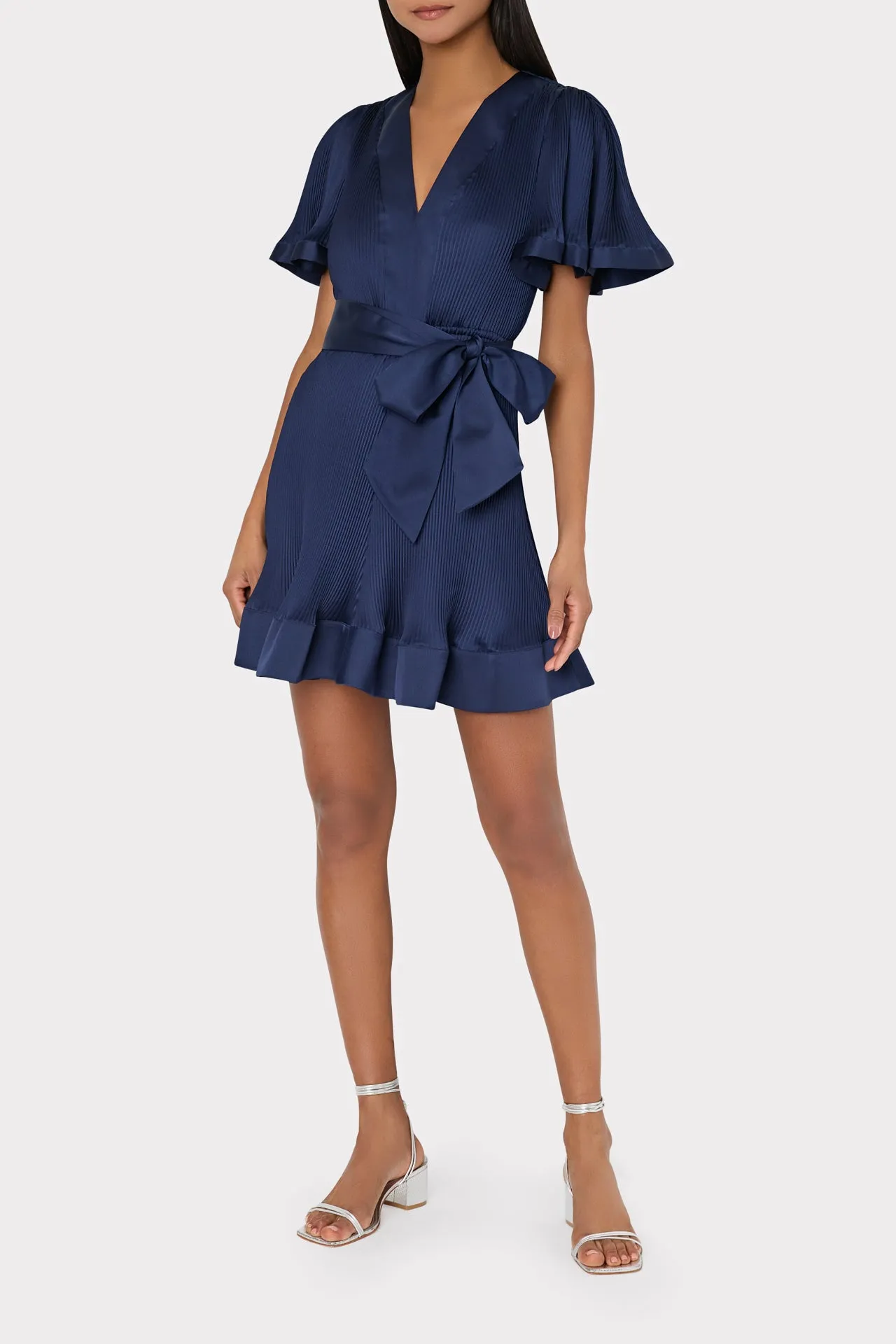 Ellie Satin Pleated Mini Dress sold by Milly product image thumbnail 2