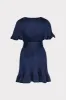 Ellie Satin Pleated Mini Dress sold by Milly
