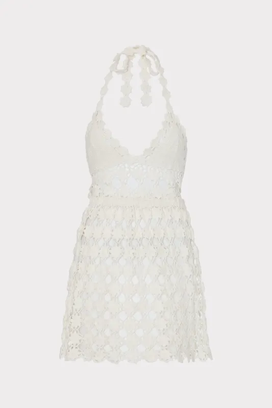 Floral Crochet Mini Cover-Up Dress sold by Milly