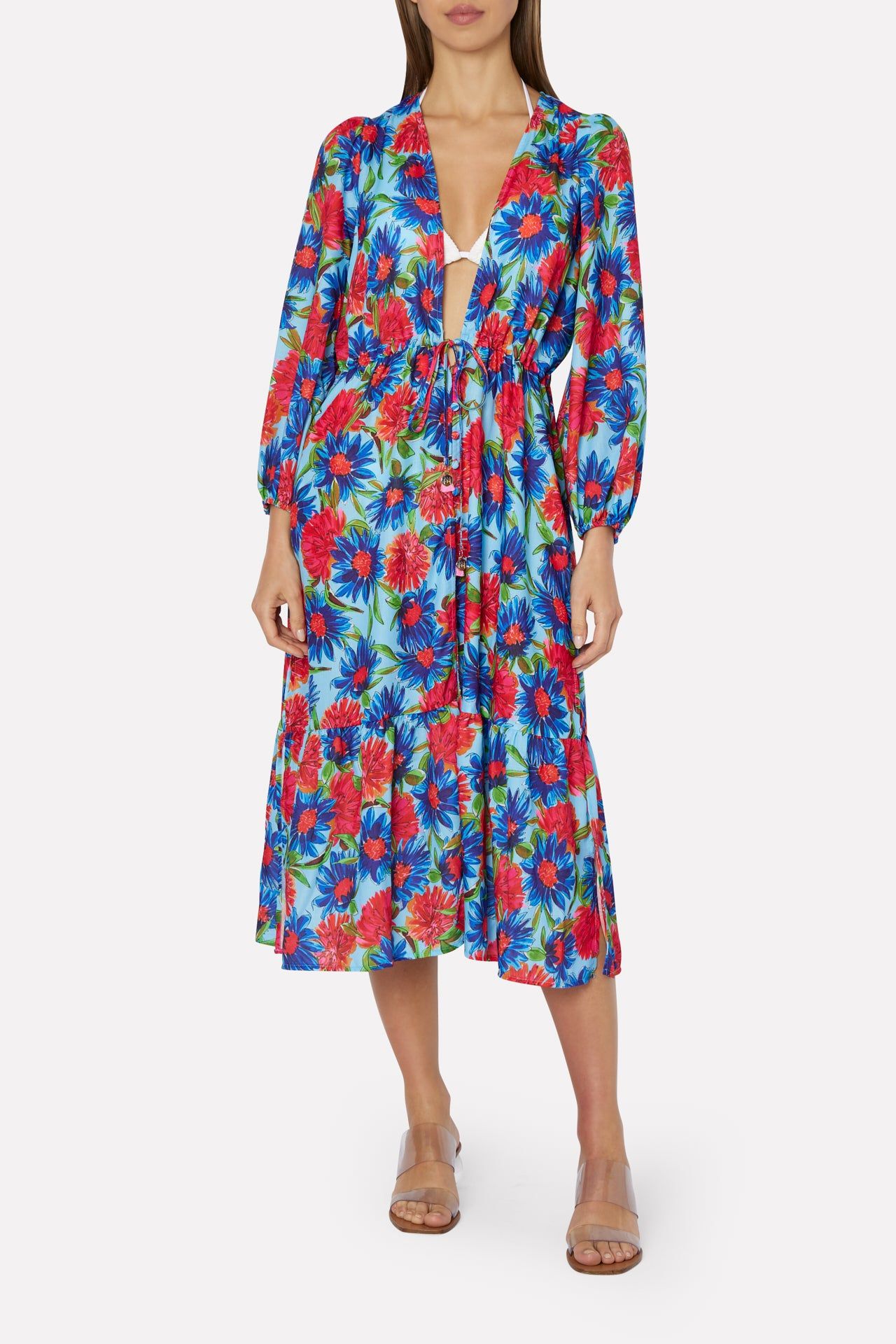 Fiona Painted Dahlia Print Dress sold by Milly product image thumbnail 2
