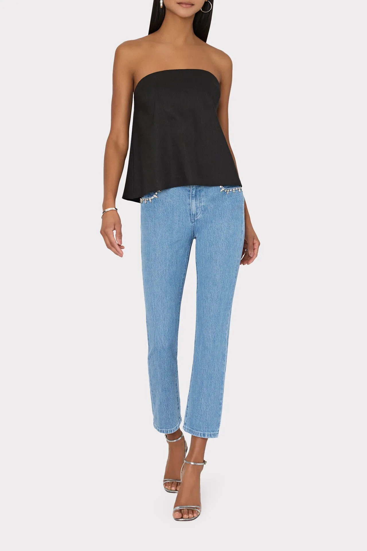 Solid Linen Strapless Top sold by Milly product image thumbnail 2