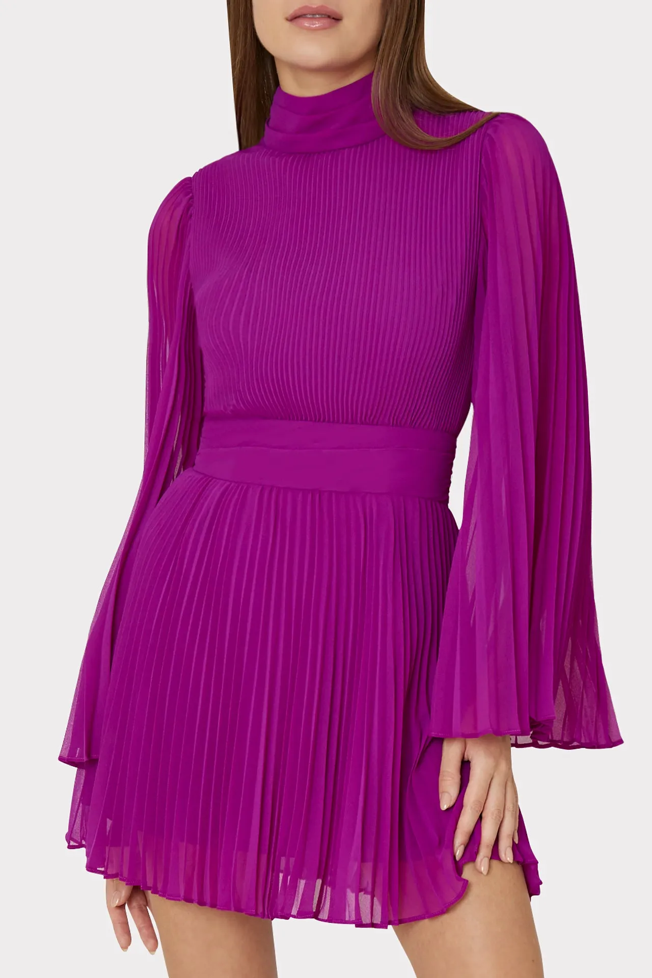 Rosemary Pleated Chiffon Dress sold by Milly product image thumbnail 3