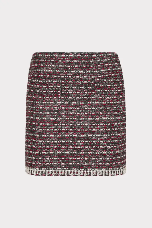Nika Tweed Crystal Embellished Mini Skirt sold by Milly