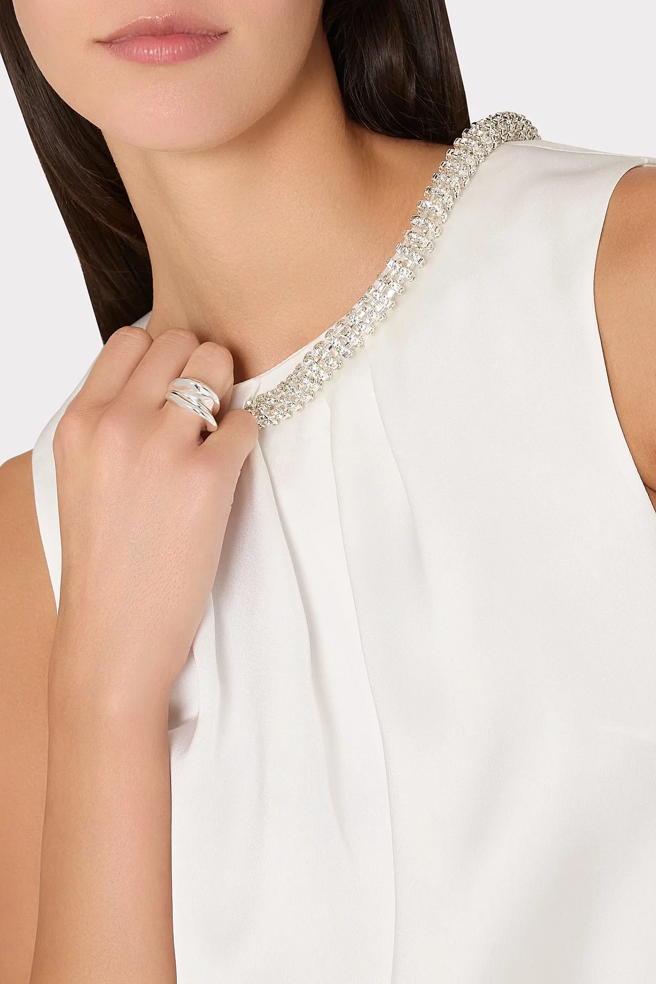 Lily Satin Crystal Embellished Top sold by Milly product image thumbnail 4