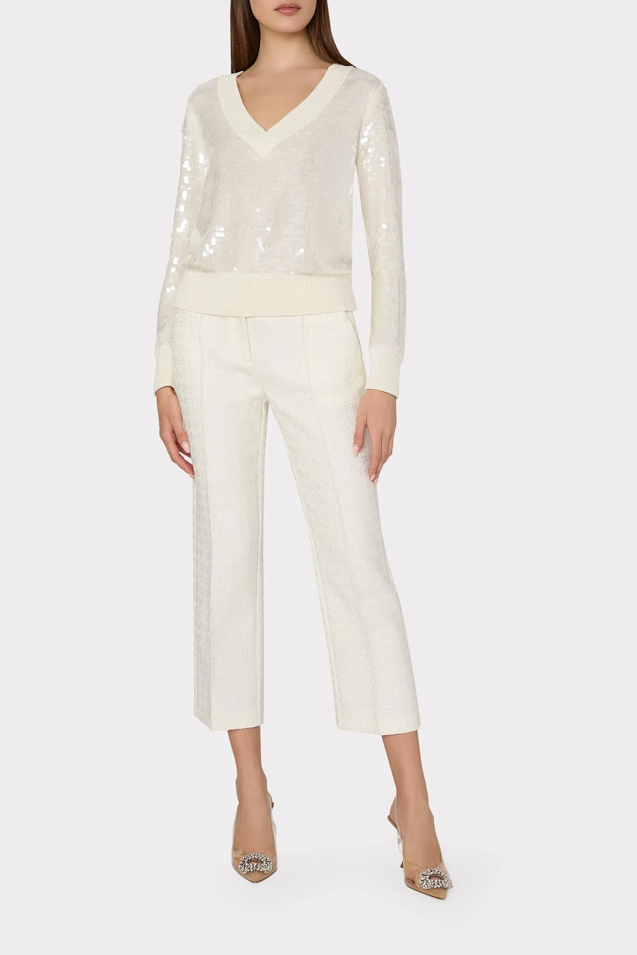 Ilaria Sequin V-Neck Sweater sold by Milly product image thumbnail 2