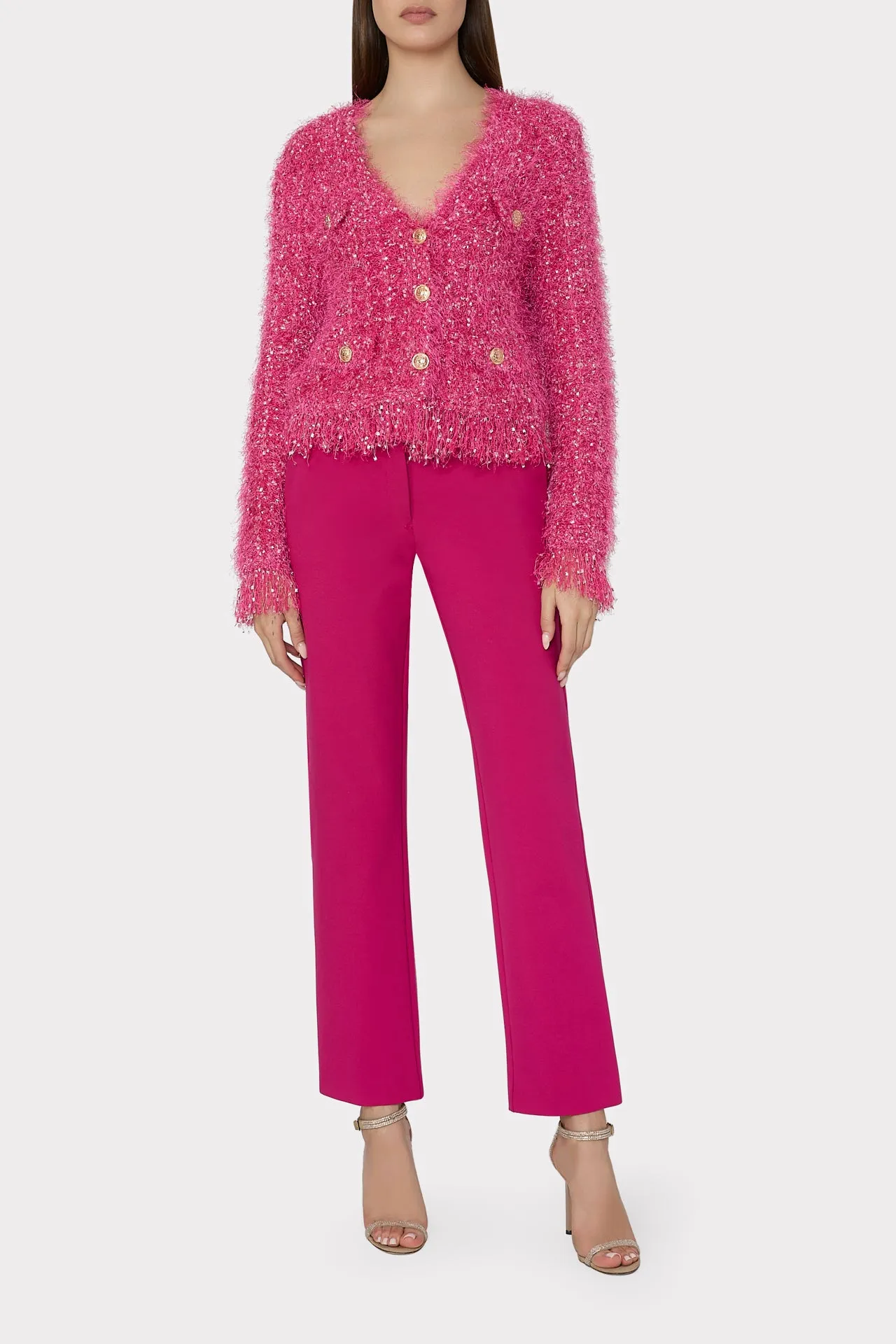 Textured Fringe Cardigan sold by Milly product image thumbnail 2