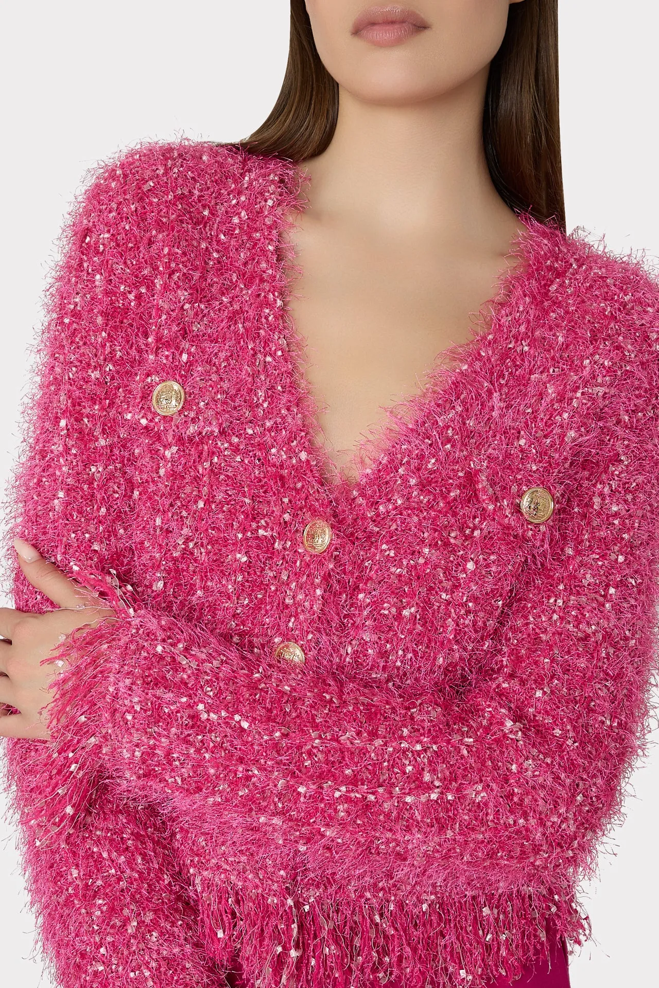 Textured Fringe Cardigan sold by Milly product image thumbnail 3