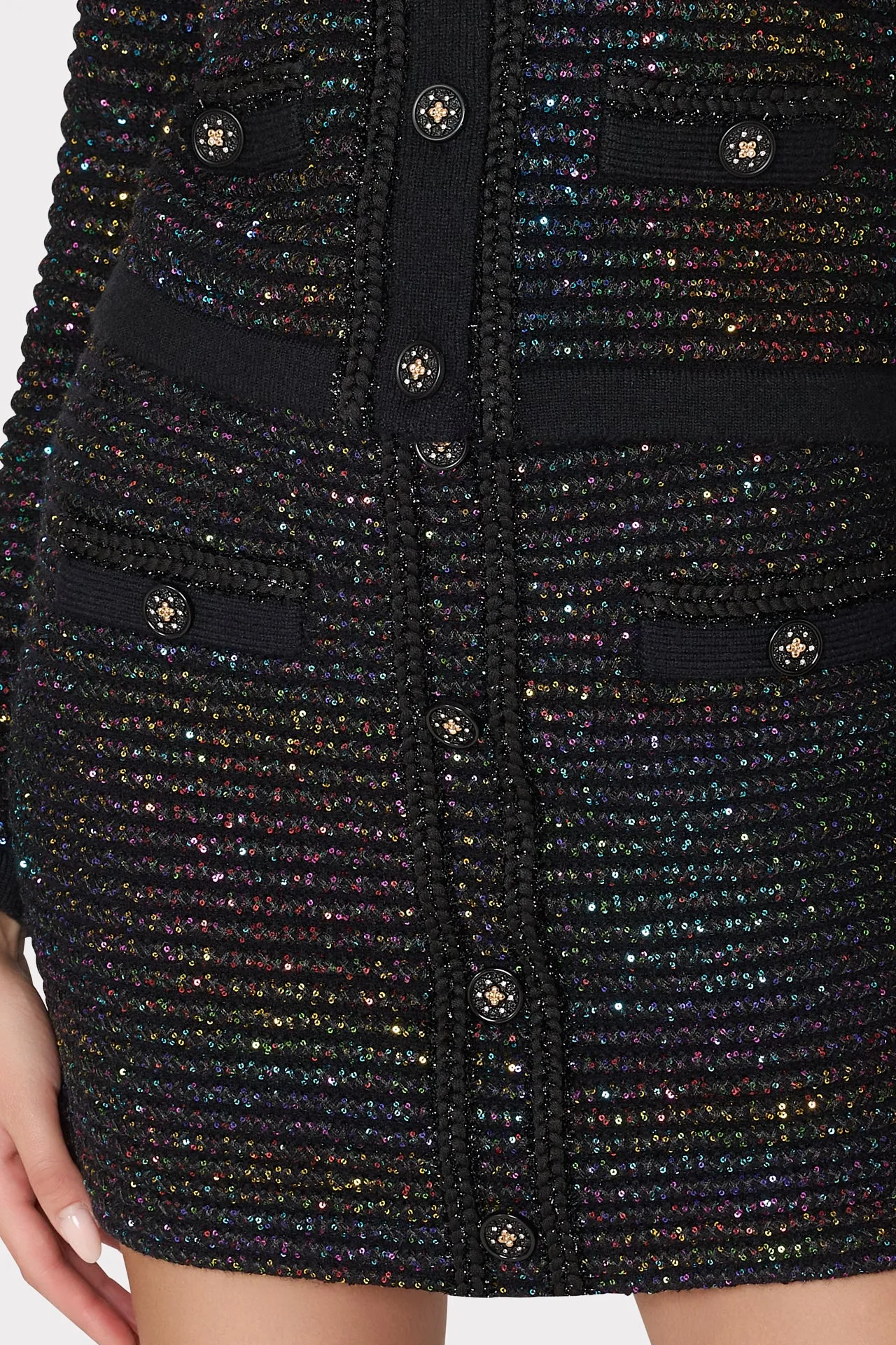 Sequin Textured Knit Mini Skirt sold by Milly product image thumbnail 3