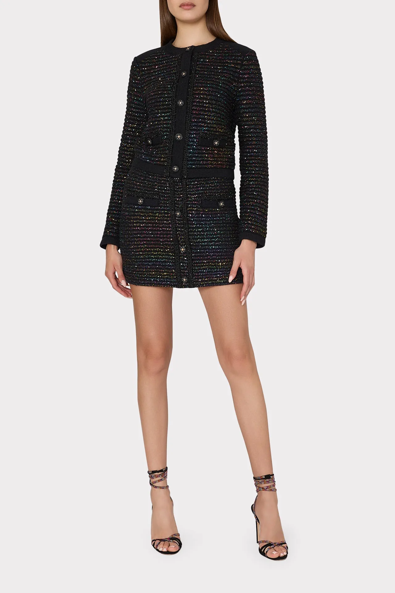 Sequin Textured Knit Mini Skirt sold by Milly product image thumbnail 2