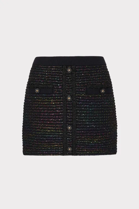 Sequin Textured Knit Mini Skirt sold by Milly