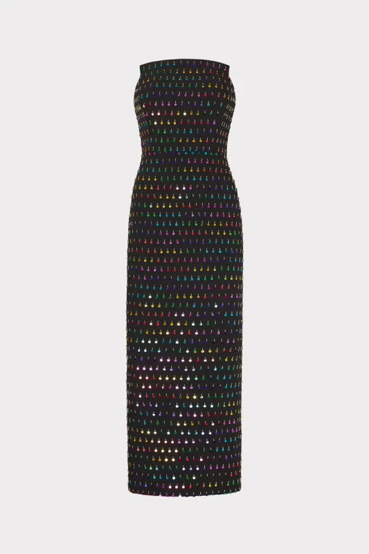 Izabela Beaded Sequin Column Dress sold by Milly