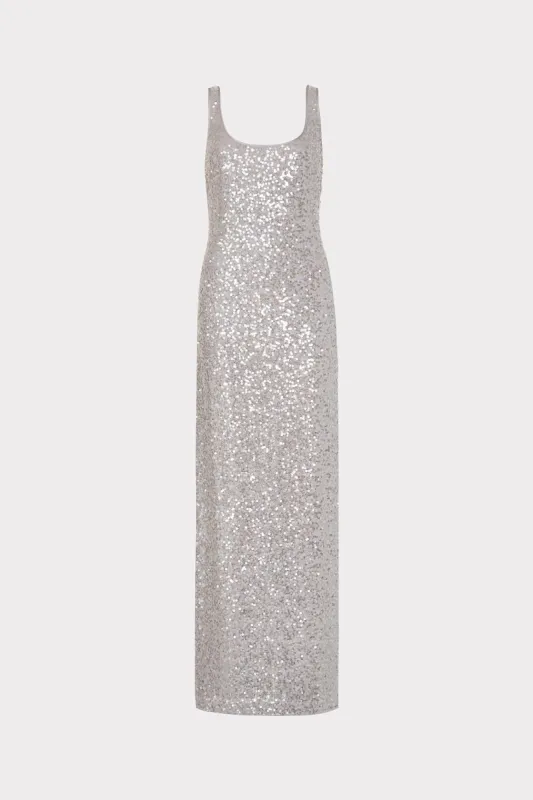 Ishani Sequins Slip Dress sold by Milly