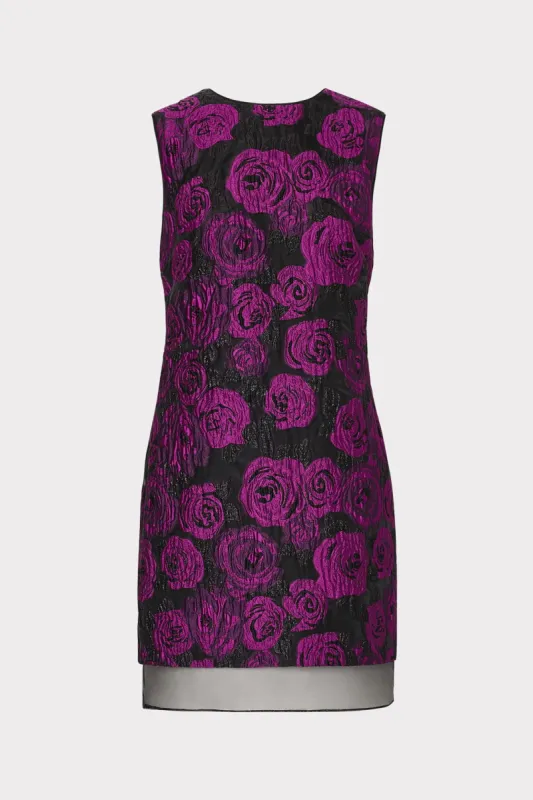 Ilectra Rose Jacquard Shift Mini Dress sold by Milly