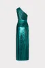 Estelle Pleated Lamé Dress sold by Milly