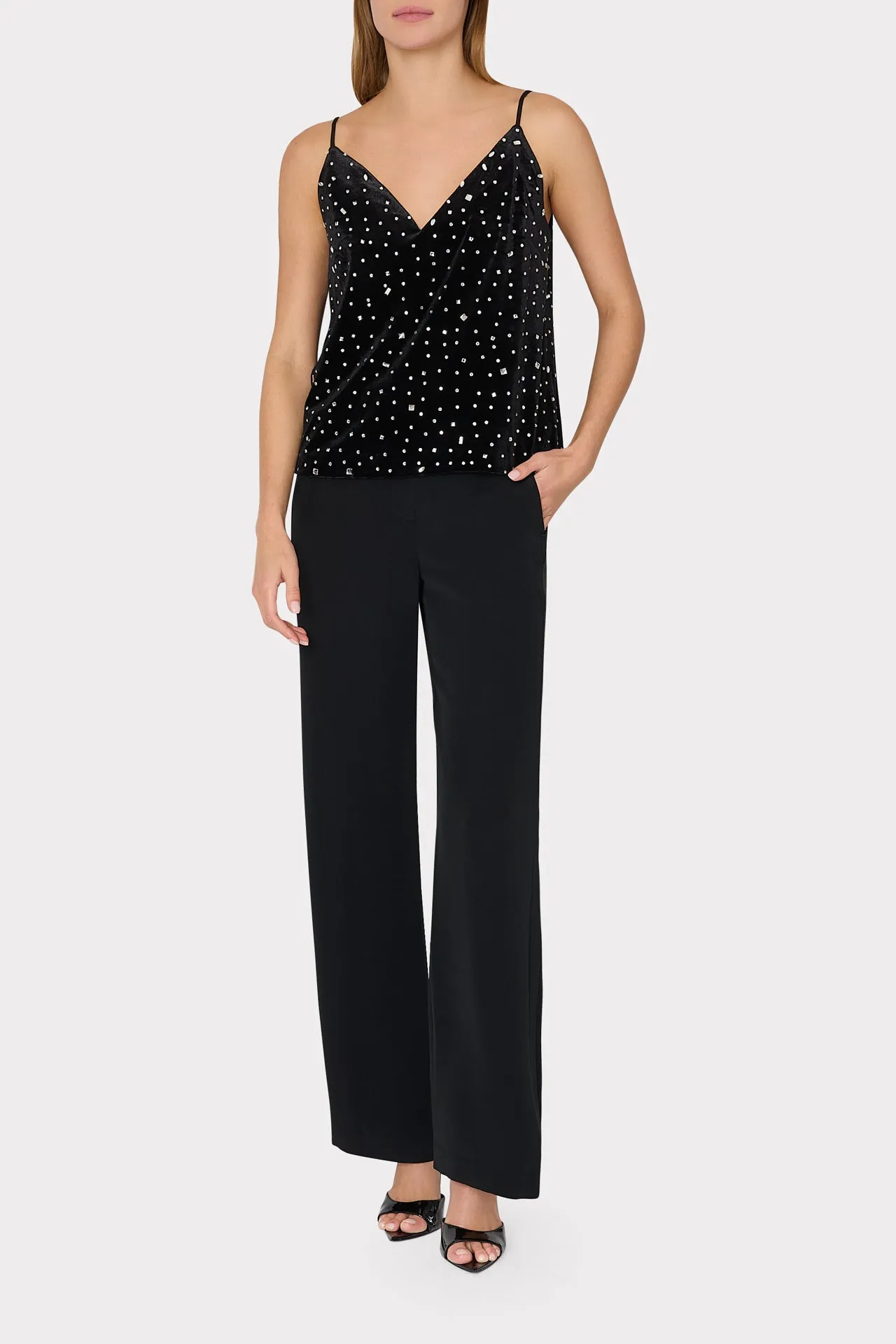 Izzy Velvet Crystal Embellished Cami sold by Milly product image thumbnail 2