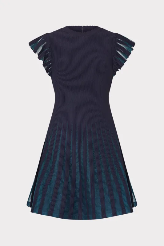 Sheer Flutter Sleeve Knit Mini Dress sold by Milly