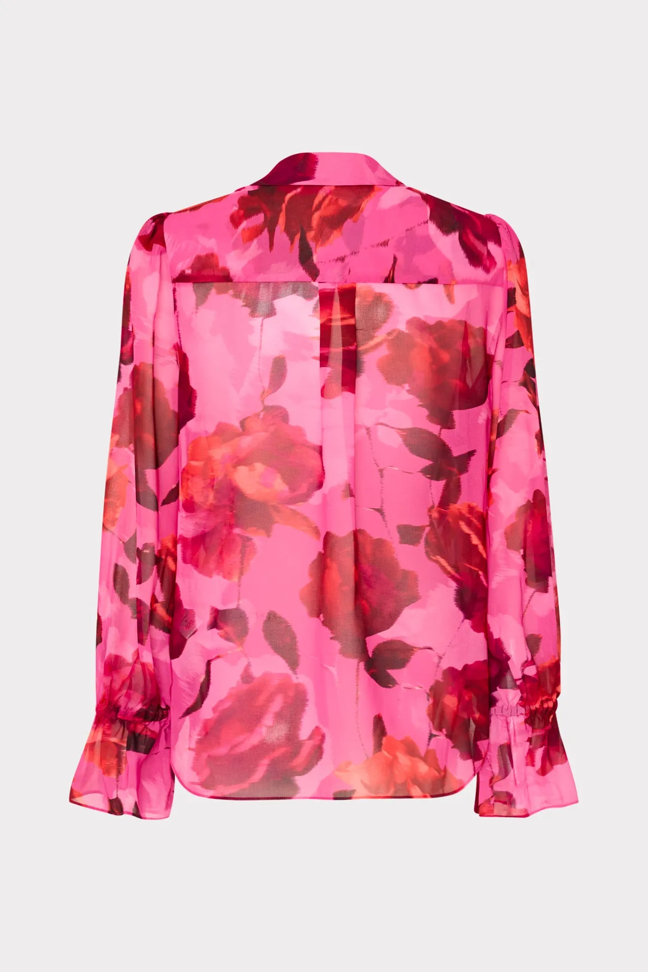 Lacey Blurred Blossom Printed Blouse sold by Milly product image thumbnail 4