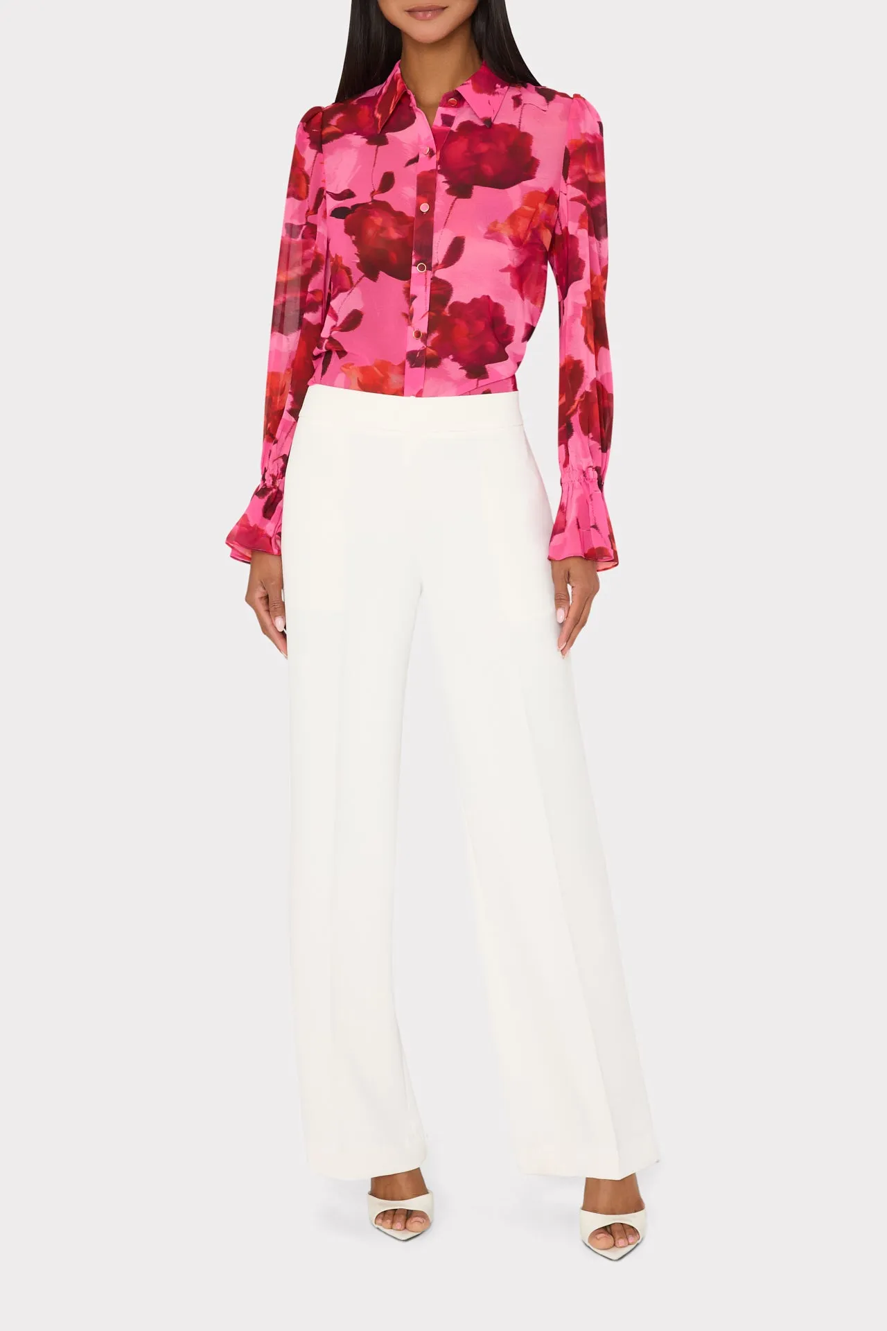 Lacey Blurred Blossom Printed Blouse sold by Milly product image thumbnail 2