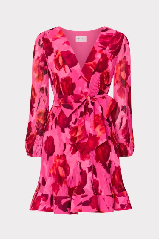 Liv Blurred Blossom Pleated Dress sold by Milly