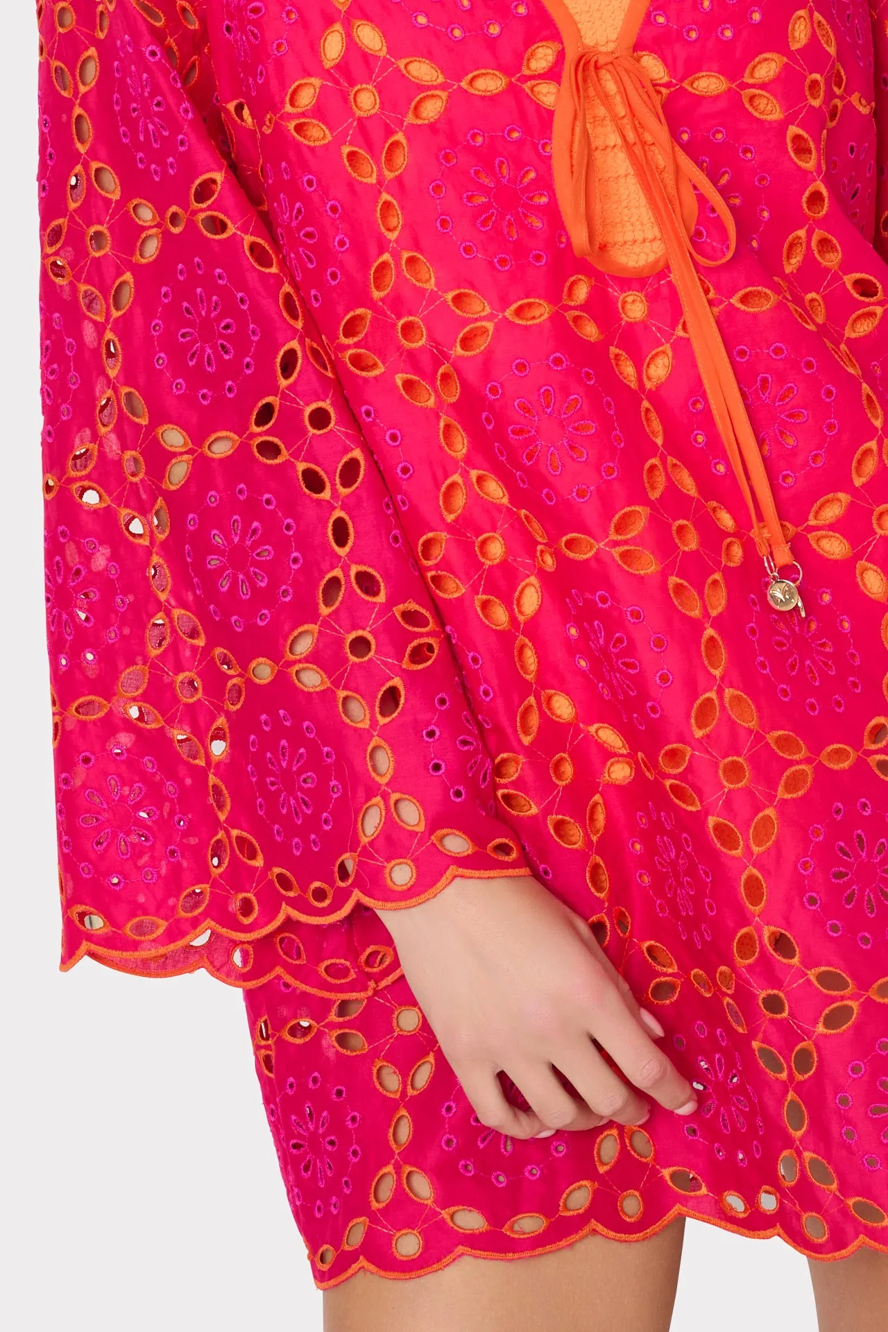 Viara Two Tone Geo Eyelet Cover-Up Dress sold by Milly product image thumbnail 4