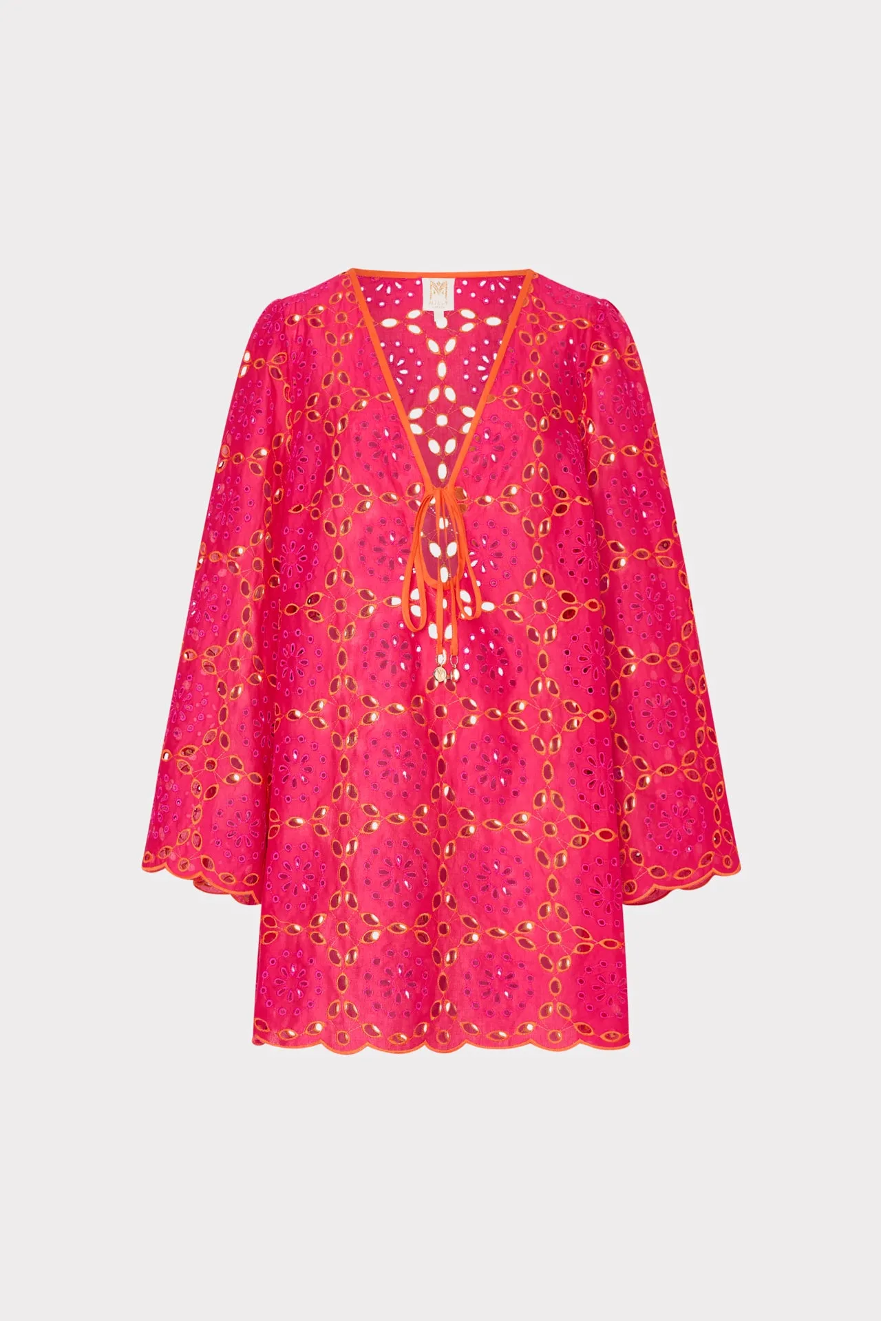 Viara Two Tone Geo Eyelet Cover-Up Dress sold by Milly