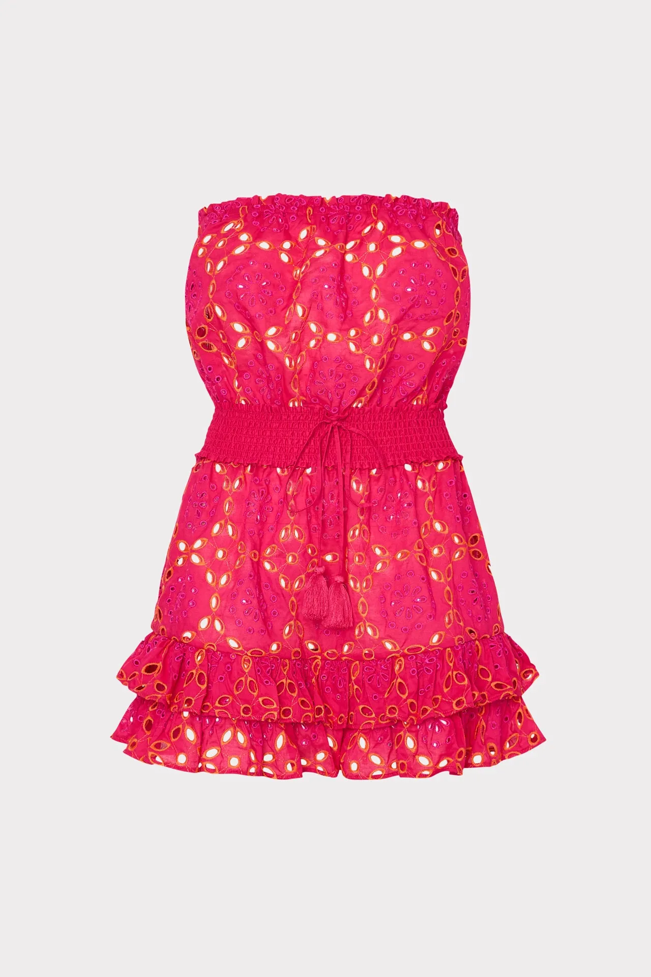 Verity Two Tone Geo Eyelet Cover-Up Dress sold by Milly